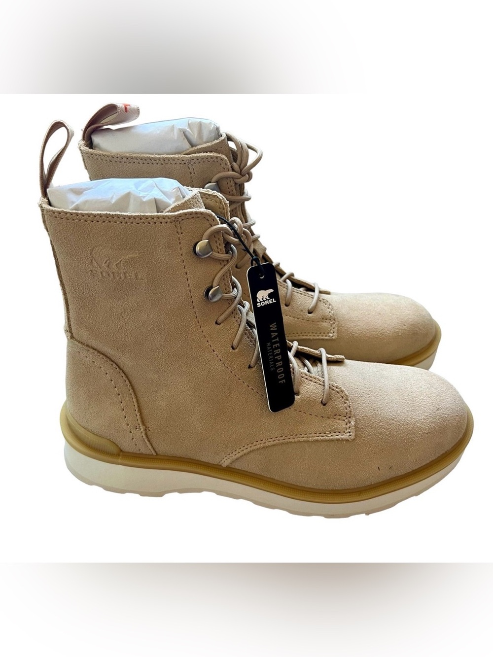 SOREL NEW Hi Line Suede Lace Up Waterproof Ceramic Combat Boots Size Womens 9